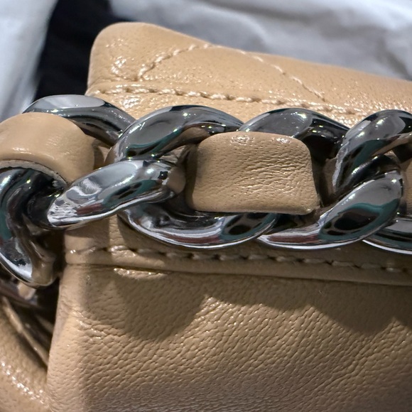 SOLD—-Authentic Chanel 19 Small Beige lambskin - Picture 13 of 16